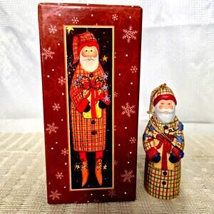 1998 LANG & WISE Classic Santa "Santa's Ribbon" Christmas Decor Figure 4 Inches